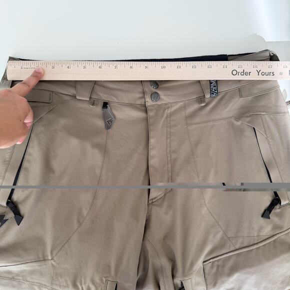 Homeschool Snowboard Pants Mens Medium Tan Ski Cargo Lined Waterproof - Picture 13 of 15
